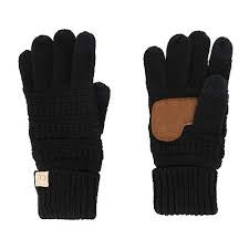 Kids Solid Cable Knitt Cc Gloves
