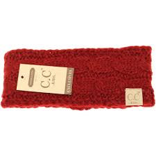 C.C | Kids Solid Cable Knit Head Wrap - Red