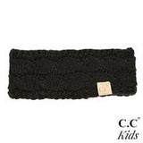 Kids Solid Cable Knit CC Head wrap - Black