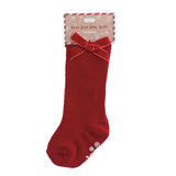 Mud Pie - Tall Red Bow Socks