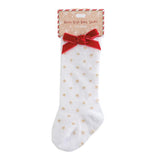 Mudpie - Tall Gold Dot Bow Socks