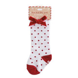 Mud Pie - Tall Red Dot Bow Socks