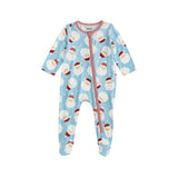 Mud Pie Bamboo Christmas Boy Santa Glow Sleeper Blue
