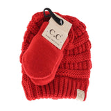 CC Baby set - red hat and mittens