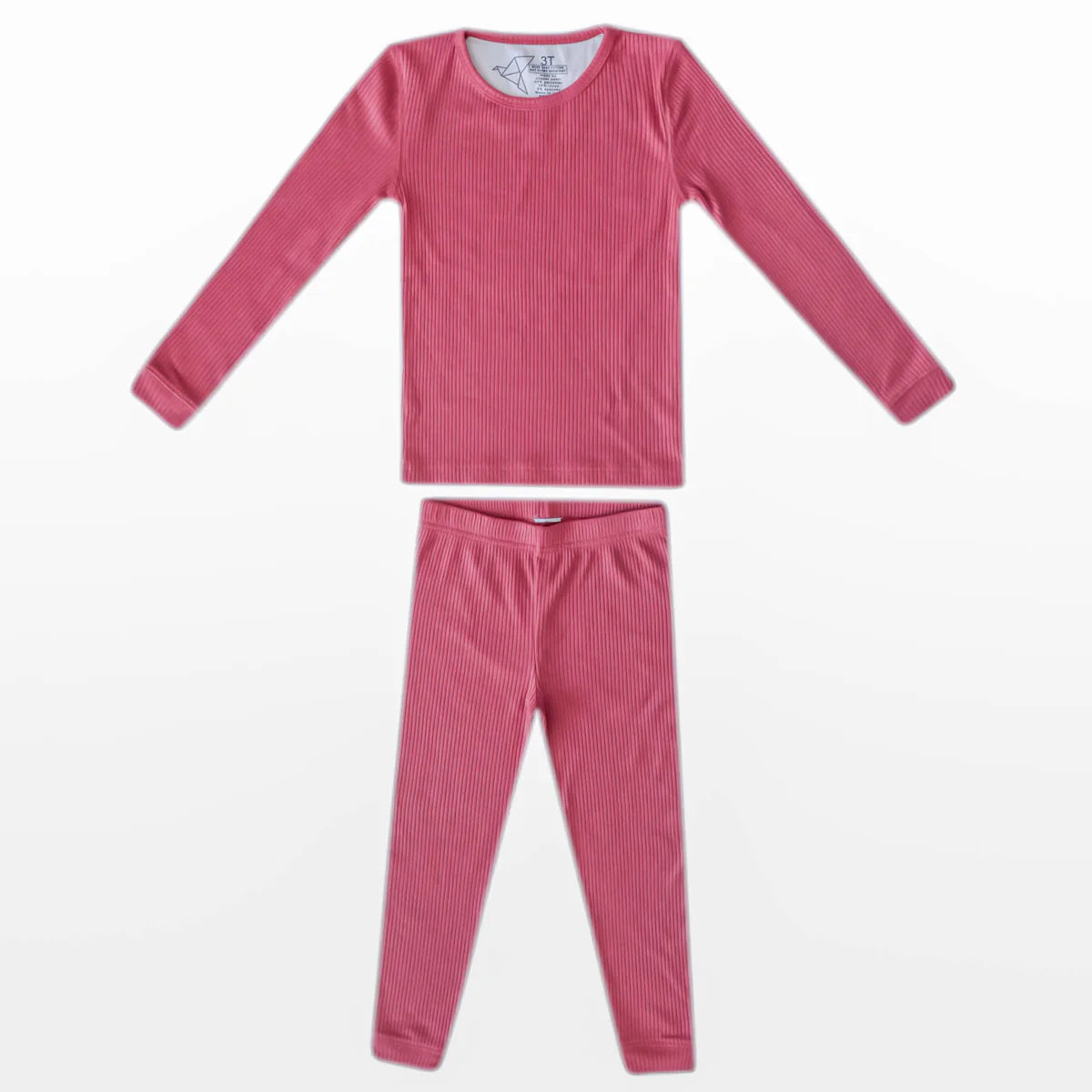 Berry Rib Knit 2pc Long Sleeve Pajama Set