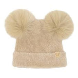 Baby large patch heathered double Pom cc beanie