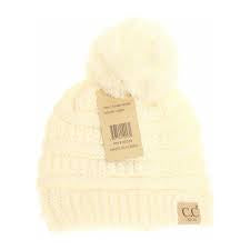 Kids solid Pom CC beanies