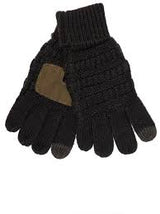 C.C | Kids solid cable knit gloves - black