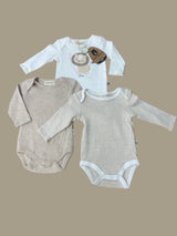 Rabbit + Bear 3 PC Long-Sleeved Organic Cotton Onsies