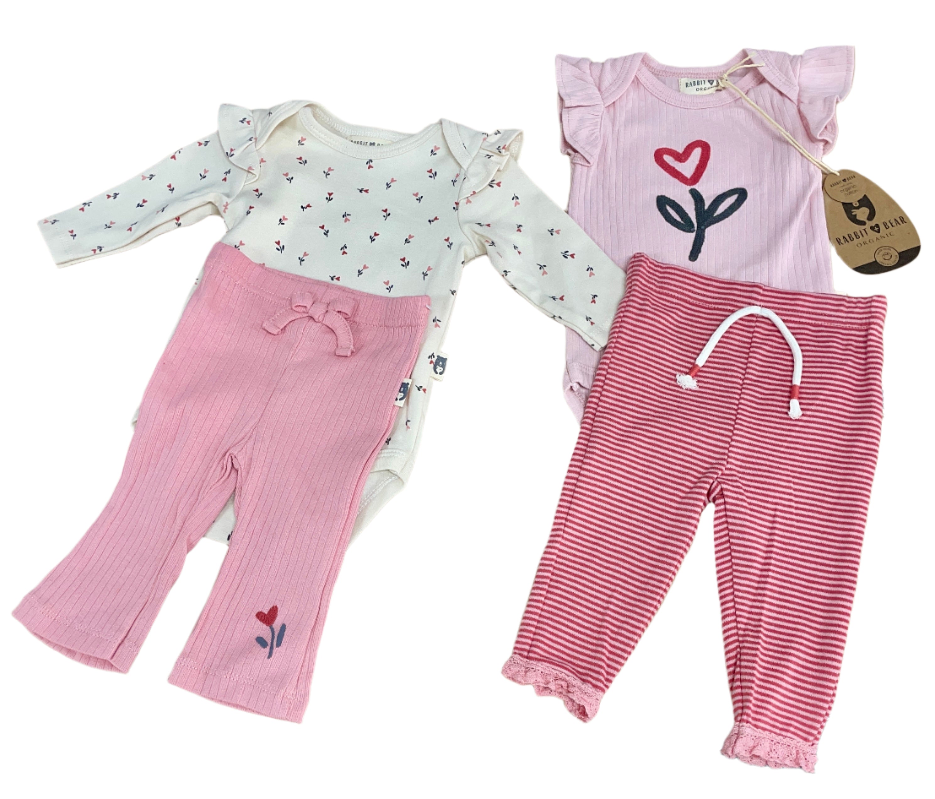 Rabbit + Bear 4PC Girls Outfit