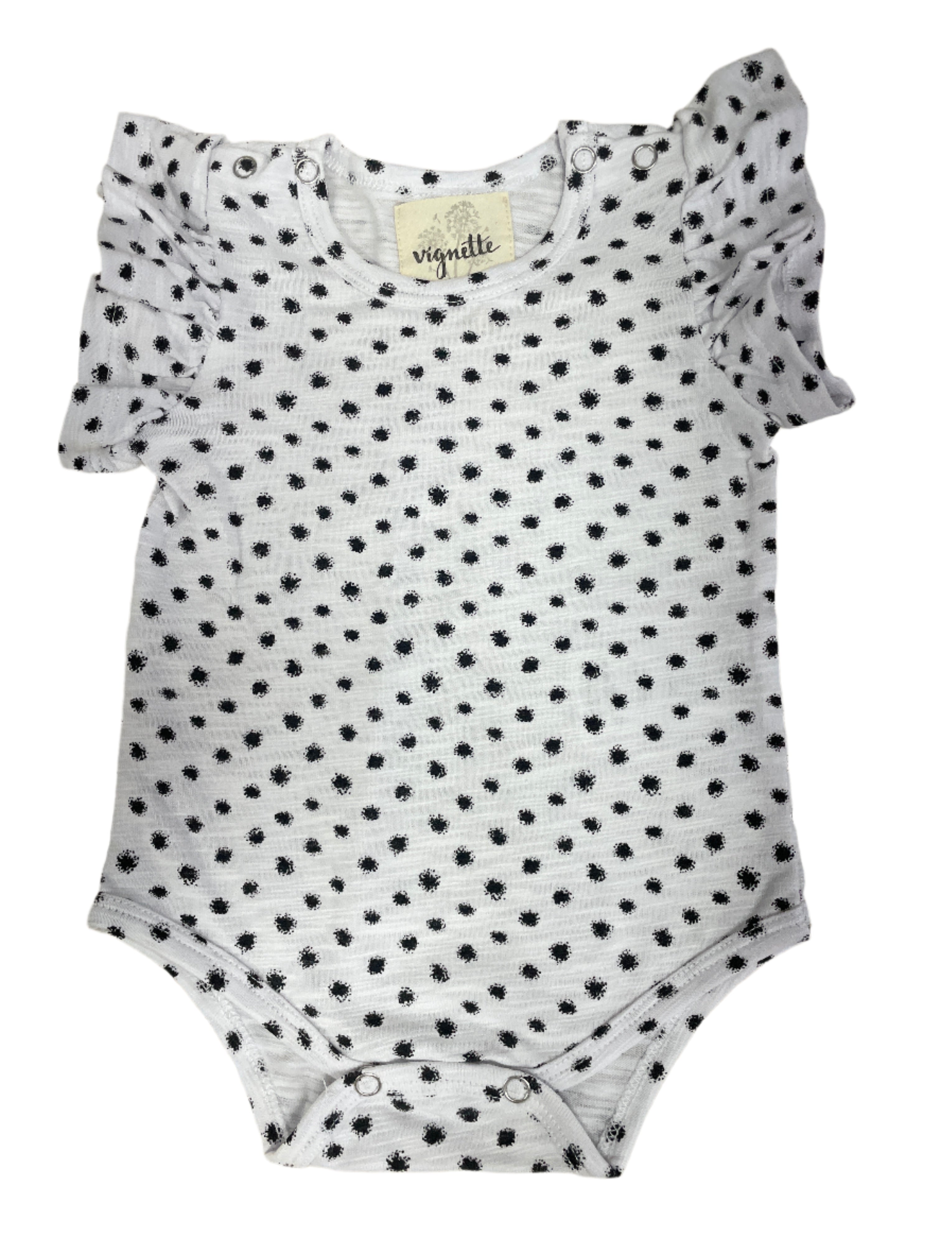 Vignette White Flutter Sleeve Onesie