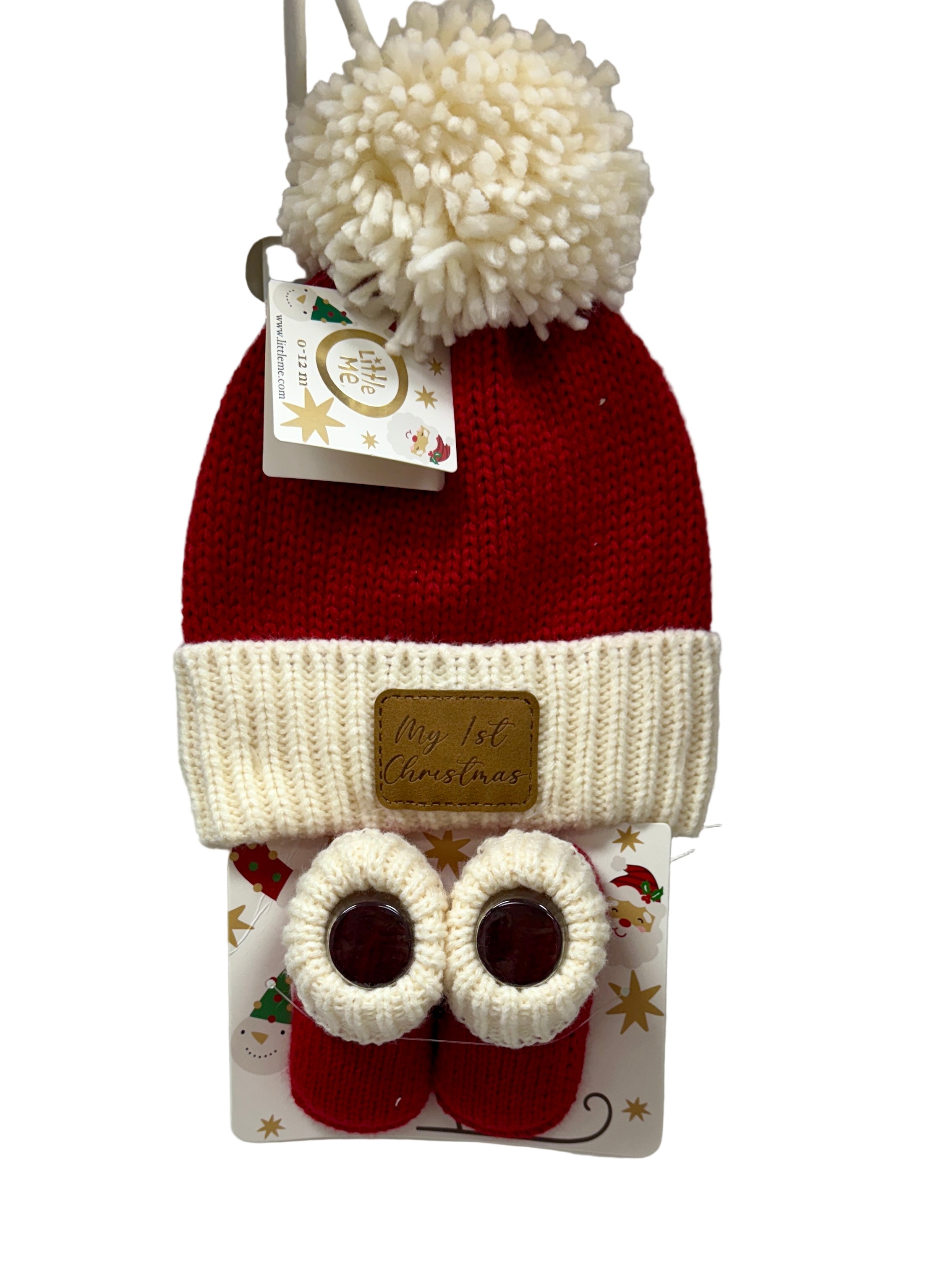 Little Me My First Christmas Hat & Booties Set - 0/12hM