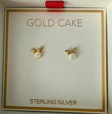 Gold Cake Opal Reindeer Earrings
