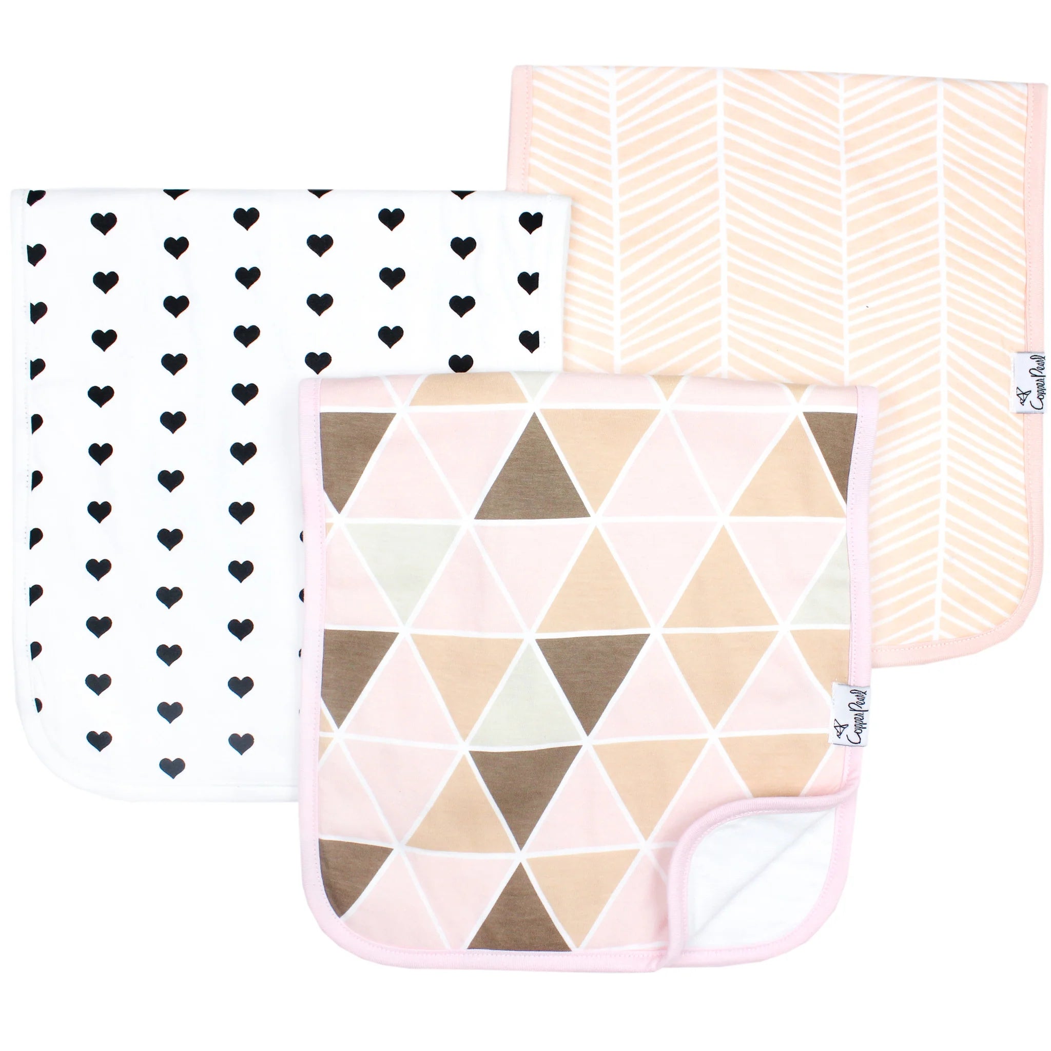 Copper Pearl Blush Burp Cloth Set (3-pack)