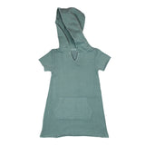 Kids' Organic French Terry Hoodie Dress in Jade 12/18M
