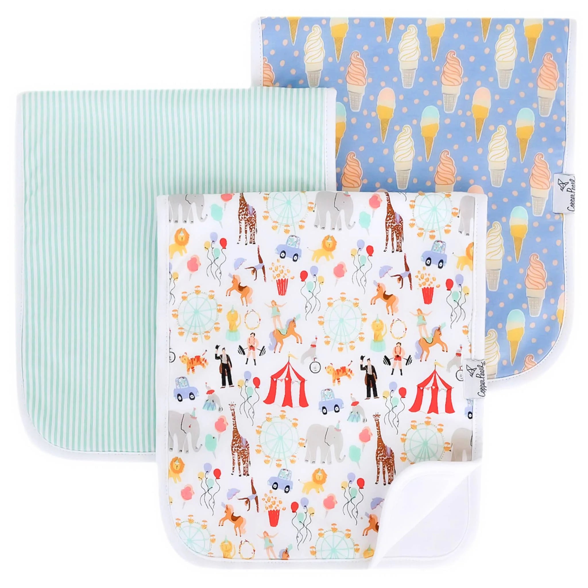 Copper Pearl Bailey Burp Cloth Set (3-Pack)