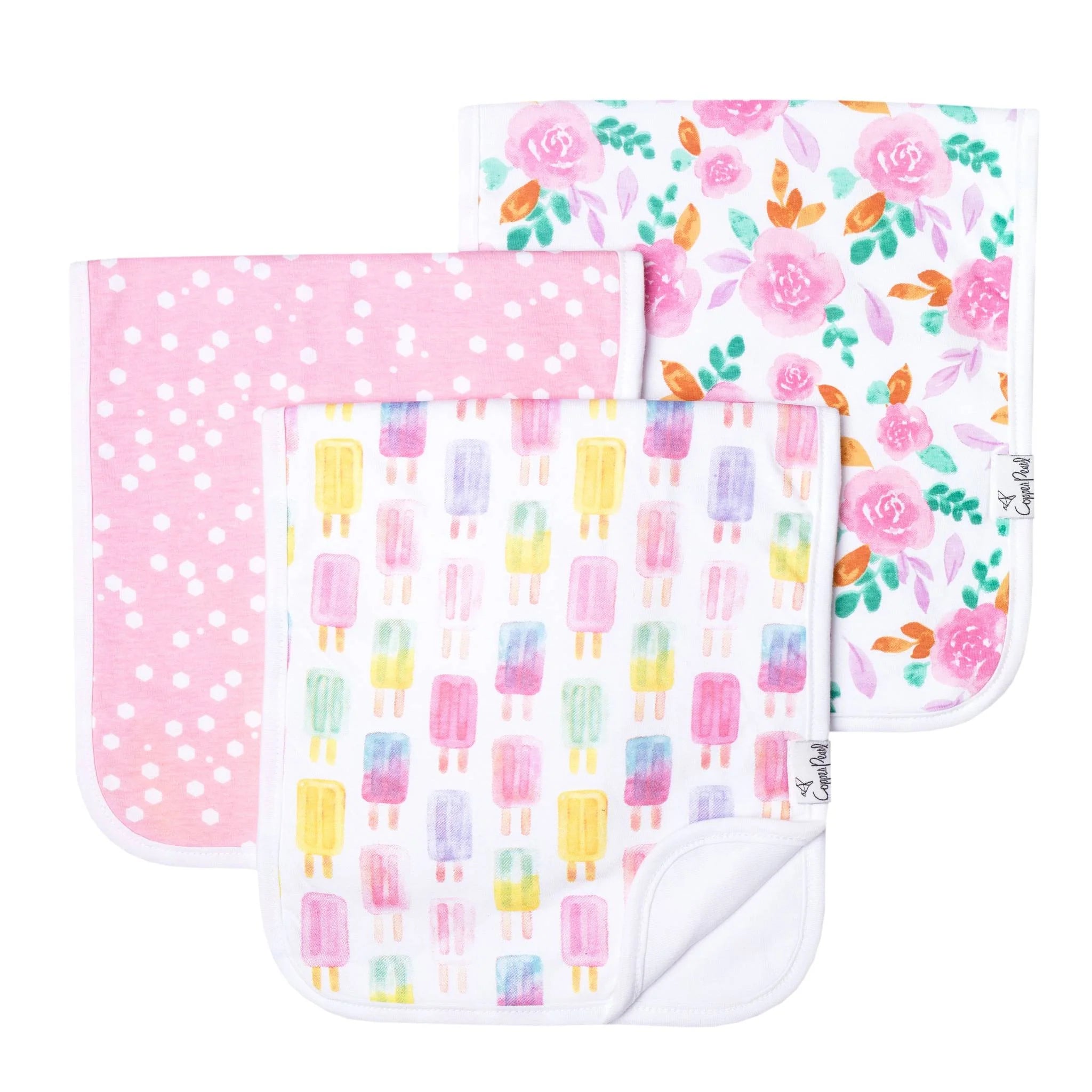 Copper Pearl Summer Burp Cloth Set (3-pack)