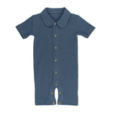 Ribbed Short-Sleeve Coverall- Dolphin-18-24M