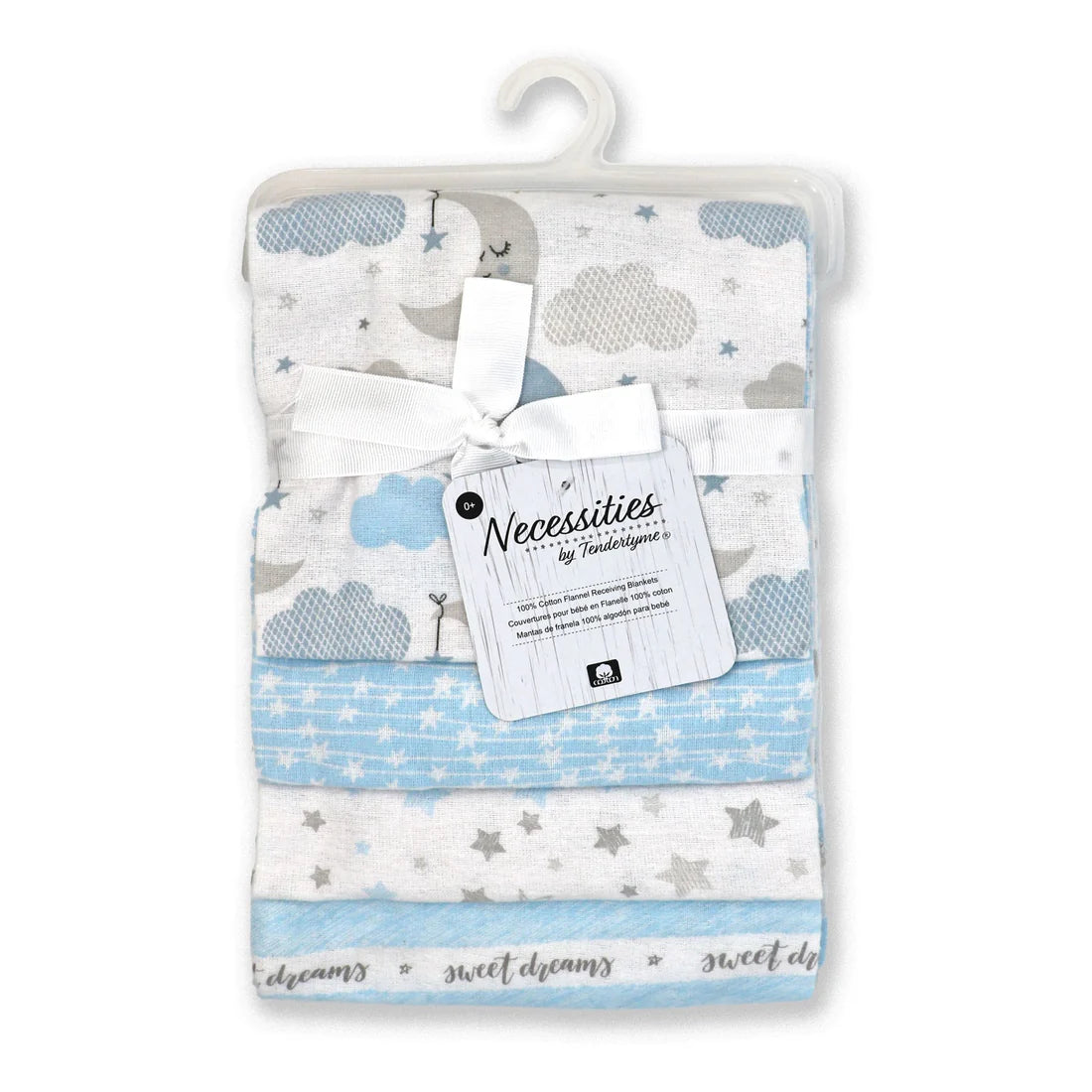 4 Pack Recieving Blankets-Blue Sweet Dreams