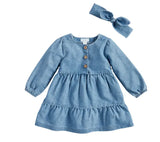 Denim Dress And Headband 3T