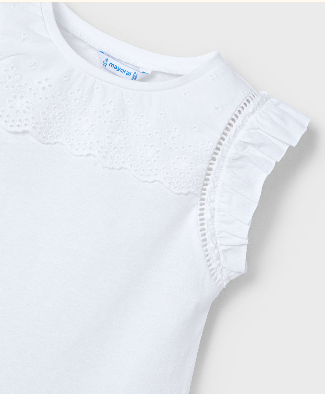 MAYORAL | Cotton Eyelet Top White