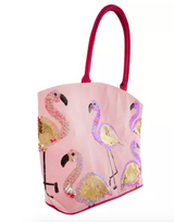 Sequin Flamingo Tote Bag