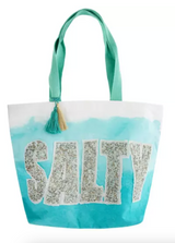 Salty Beaded Canvas Tote Bag