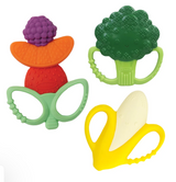Silicone Teethers, BPA-Free, Easy to Hold, 3-Pack Set, Fruit, Banana & Broccoli