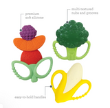 Silicone Teethers, BPA-Free, Easy to Hold, 3-Pack Set, Fruit, Banana & Broccoli