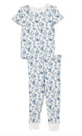 Little Me 2PC Blue Flower Pajama Set