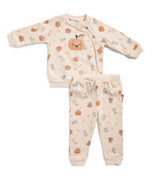 RABBIT AND BEAR ORGANIC | 2pc Pumpkin Print Sweatshirt And Pants Set