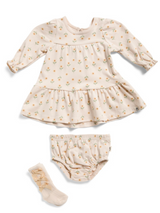 Rabbit + Bear Organic 3PC SunFlower Jersey Dress With Bloomers