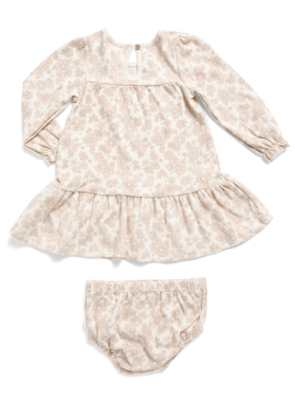 Rabbit + Bear | 3Pc Fall Floral Dress & Socks Set