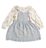 Girls 2pc Bow Print Bodysuit And Gauze Jumper Set