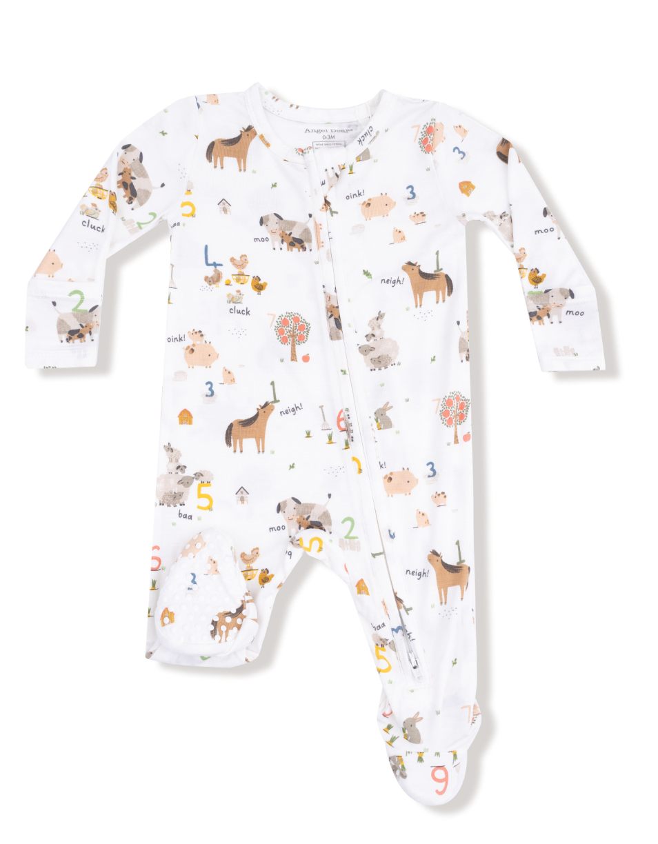 Farm Sounds - 2 Way Zipper Footie