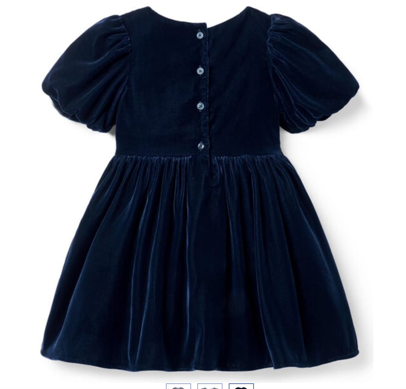 Janie and Jack Velvet Bow Dress - Navy