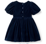 Janie and Jack Velvet Bow Dress - Navy