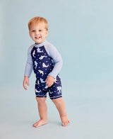 Shark 2PC Long Sleeve Rashguard Suit w/ hat