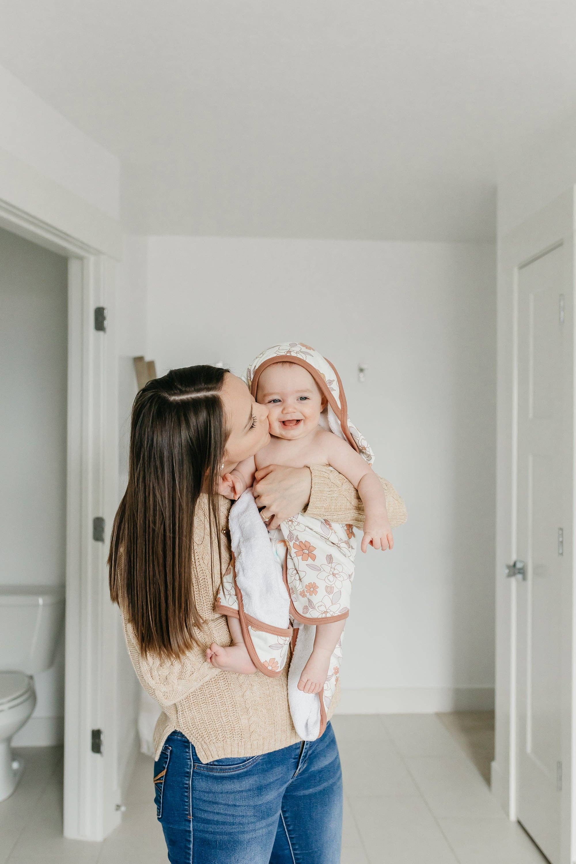 Copper Pearl Premium Baby Knit Hooded Towel - Ferra