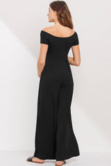 Off-the-Shoulder Wide-Leg Maternity Jumpsuit