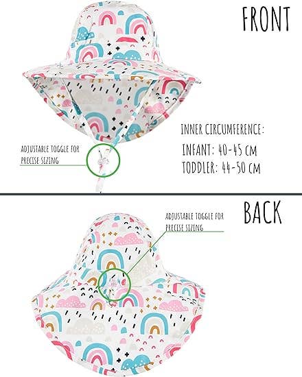 Infant/Toddler Patterned Bucket Hat - Rainbows & Clouds