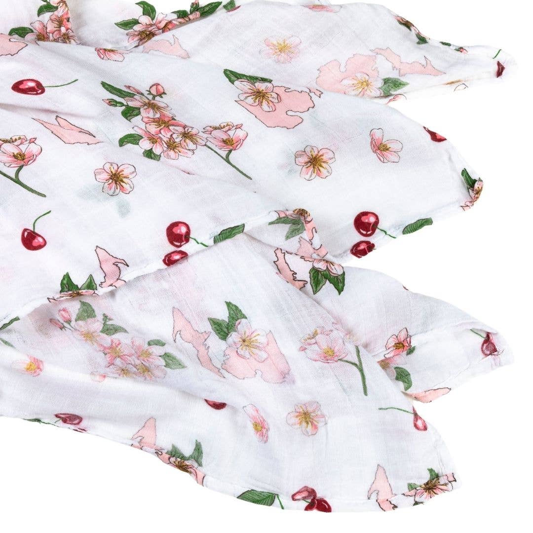 Michigan Baby Swaddle Blanket (Floral)