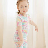 Bamboo Tie Dyeing Mint Pink Short Sleeve PJs