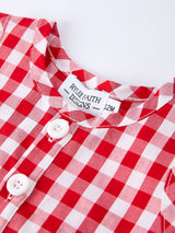 Summer Plaid Smocked Ruffle Boys Romper Sibling Outfits