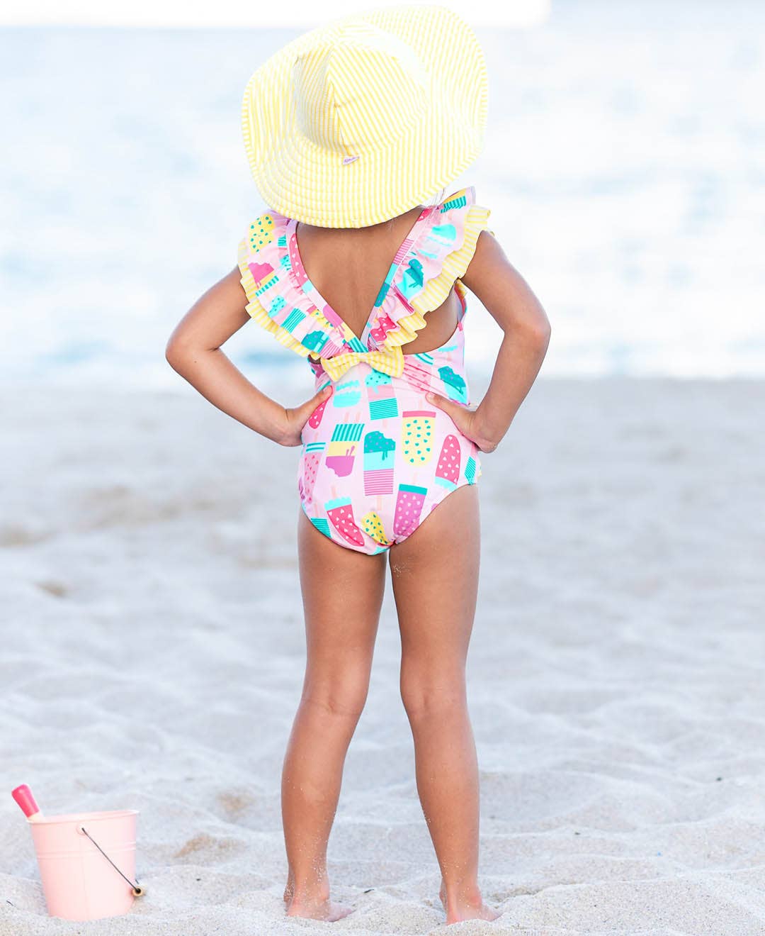 Girls Ice Cream Social Ruffle V-Back One Piece