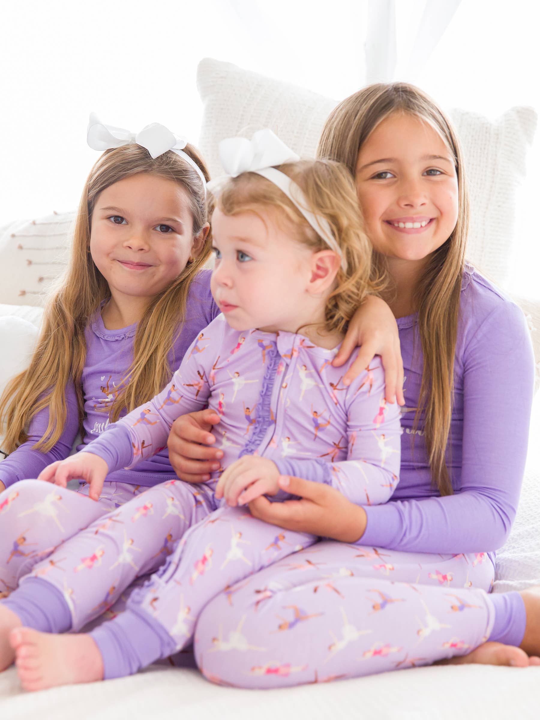 RuffleButts + RuggedButts - Baby Girls Ballerinas Bamboo Viscose Convertible Ruffle One Piece Pajama