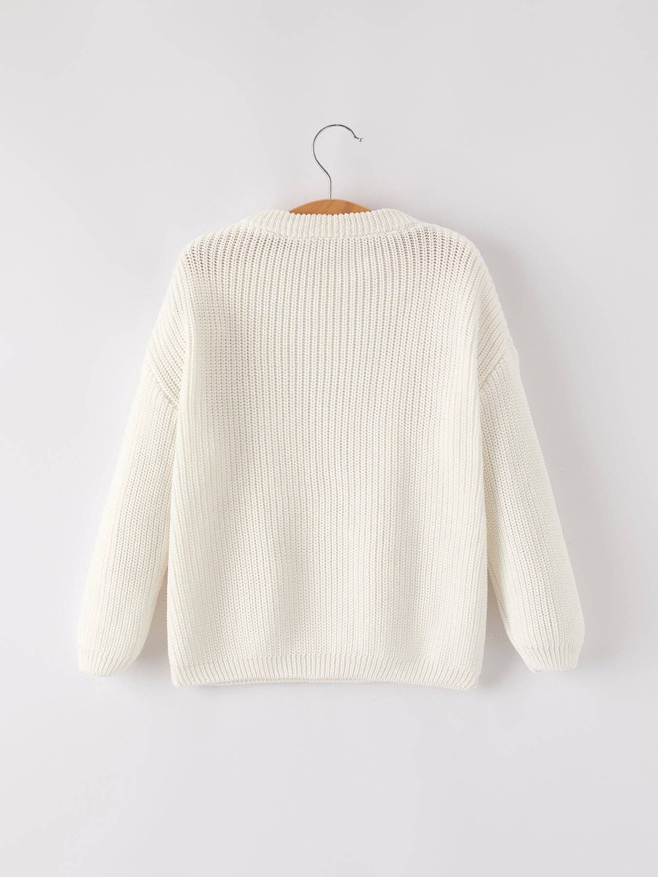 Girls Bow Sequins Pullover Sweater