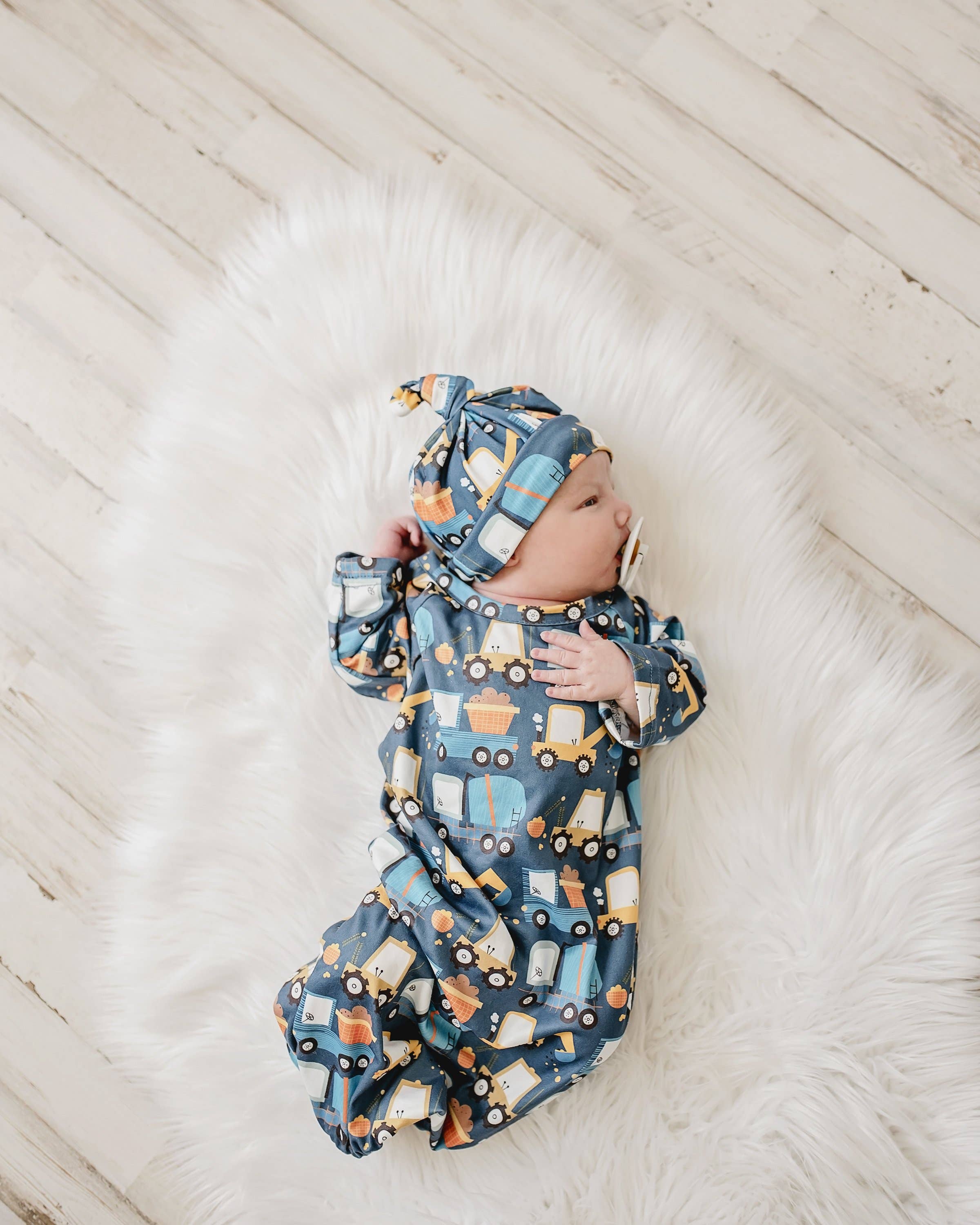 Adorable Sweetness - Truck Baby Gown and Hat Set