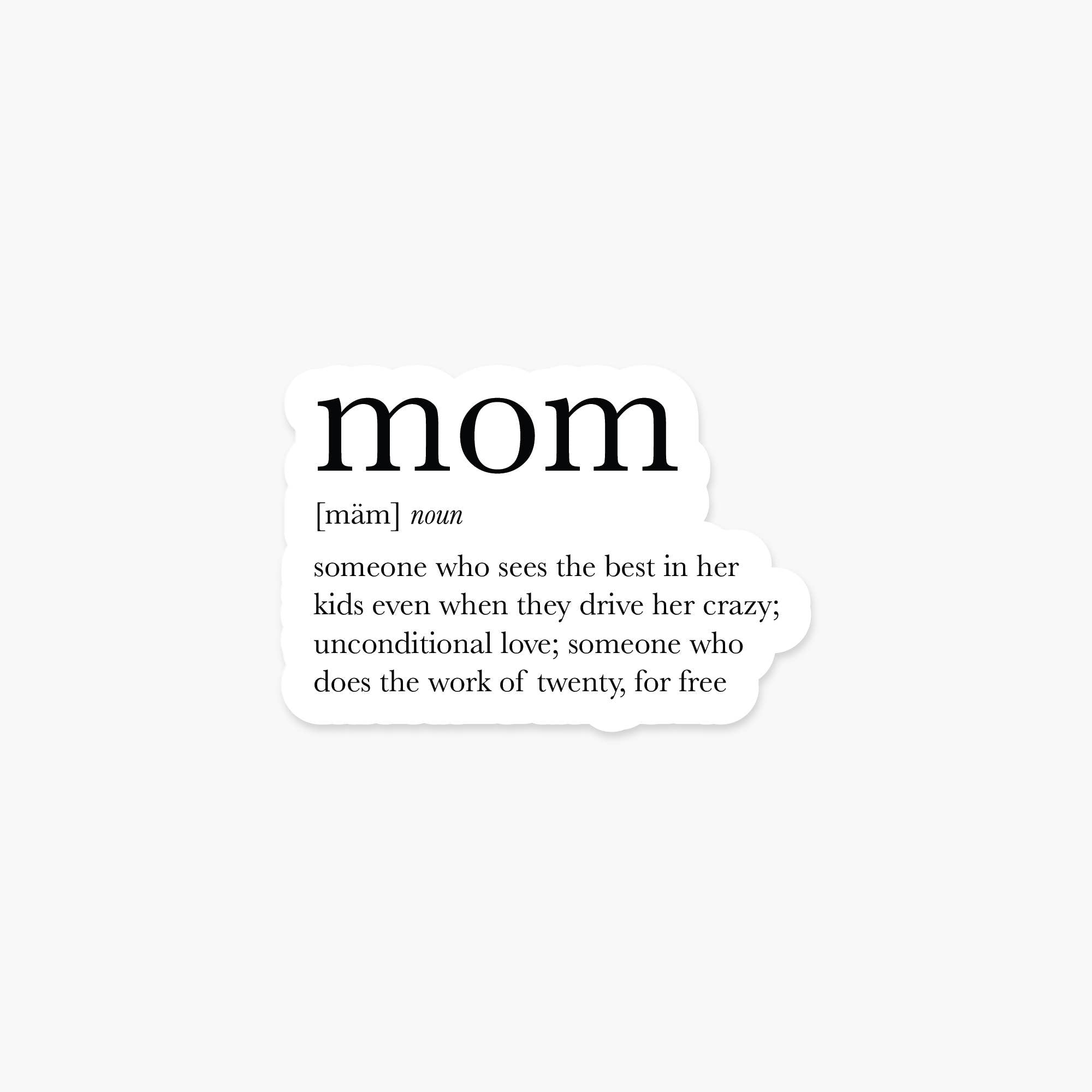 Mom Definition 3.45 x 2.3 in - Baby & Mother Sticker
