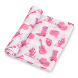 Let's Go Girls Cowgirl Baby Muslin Swaddle Blanket
